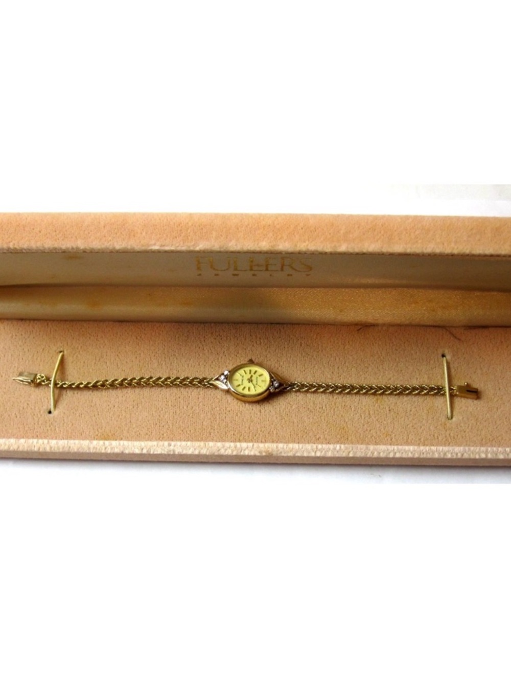 Stunning solid 10k Yellow Gold Ladies Watch with Leaf Accents - Picture 7 of 8